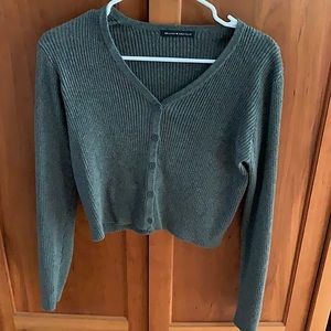 brandy melville button up ribbed long sleeve